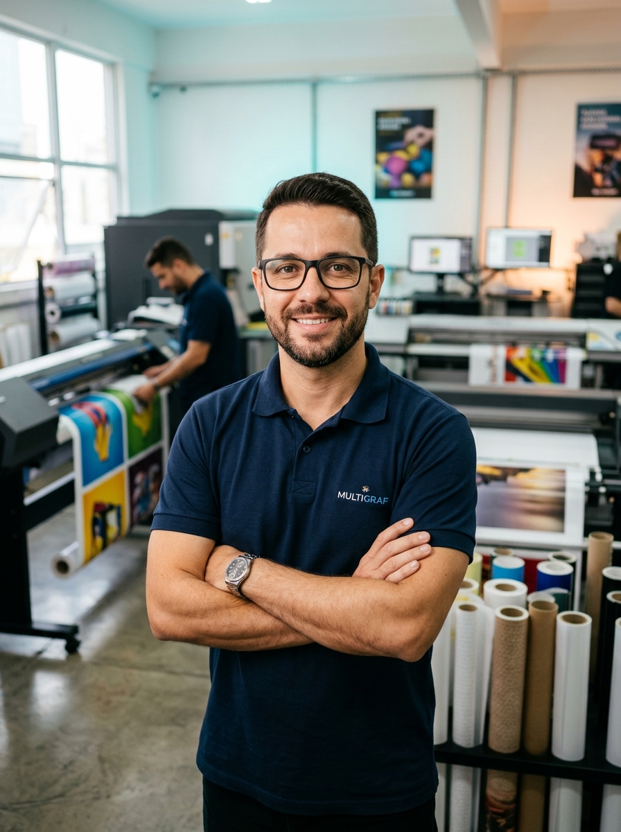 Dono de gráfica rápida e comunicação visual com o Pró Print